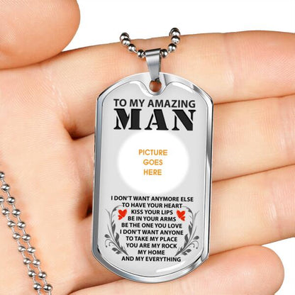 Personalized Valentine Husband Military Dog Tag Pendant To My Amazing Man For Husband Custom Family Gift F77