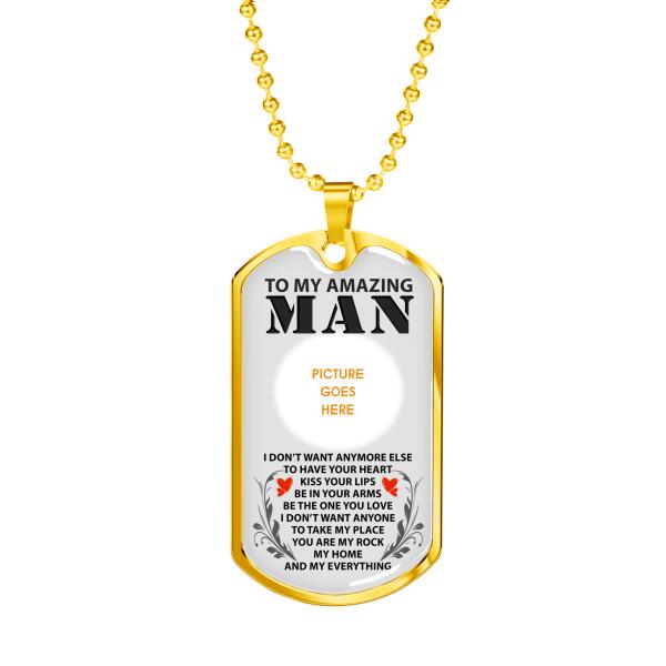 Personalized Valentine Husband Military Dog Tag Pendant To My Amazing Man For Husband Custom Family Gift F77