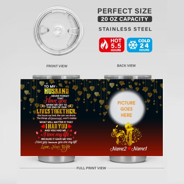 Personalized Valentine Husband Tumbler 20oz Never Forget That For Husband Custom Family Gift F80