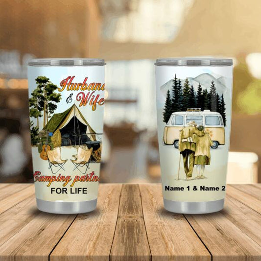 Personalized Valentine Tumbler 20oz Husband Wife Camping Partners Gift For Wife Custom Family Gift F92