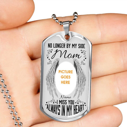 Personalized Memorial Military Dog Tag Pendant For Lost Loved Ones No Longer By My Side Dog Tag Pendant Custom Memorial Gift M522