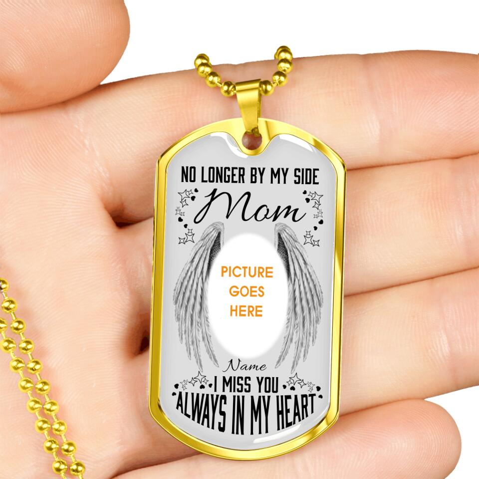 Personalized Memorial Military Dog Tag Pendant For Lost Loved Ones No Longer By My Side Dog Tag Pendant Custom Memorial Gift M522