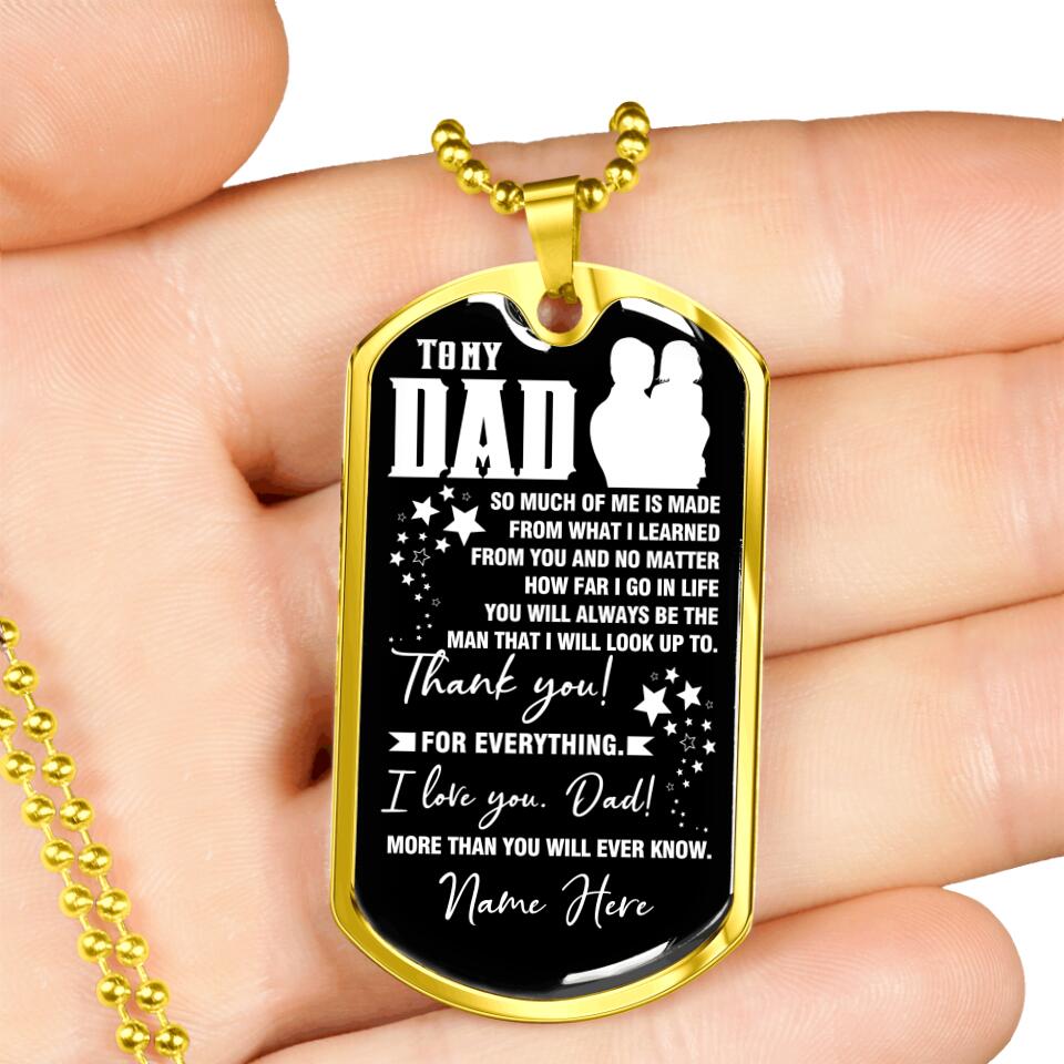 Personalized Dad Military Dog Tag Pendant To My Dad I Love You For Dad Stepdad Custom Family Gift F116
