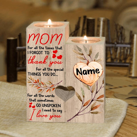 Personalized Mom Wood Candle Holder Mom For All The Times Gift For Mom Step Mom Custom Mother's Day Gift F118