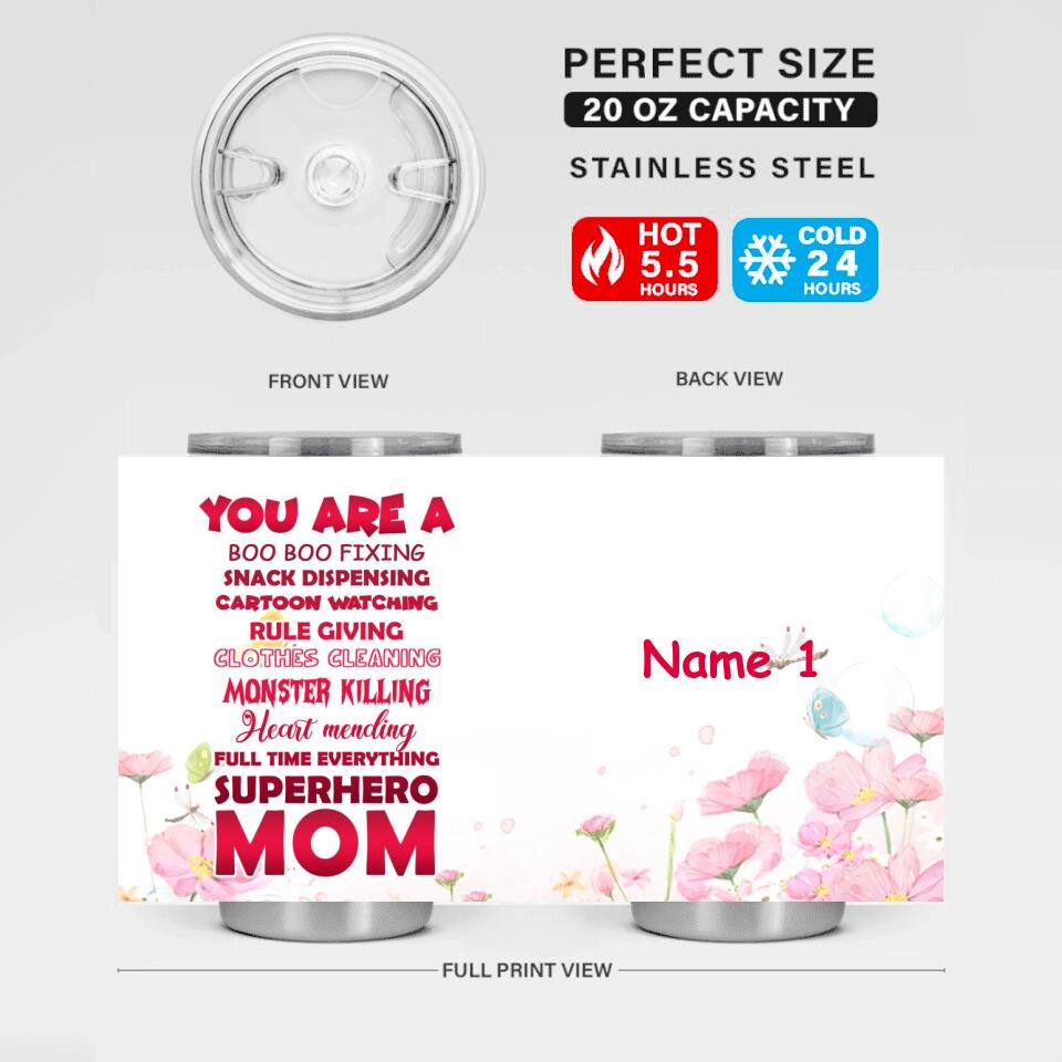 Personalized Mom Tumbler My Dear Mom You Are Supehero Mom Tumbler 20oz Custom Mother's Day Gift From Daughter F146A