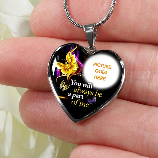Personalized Memorial Heart Necklace You Will Always Be A Part For Mom Dad Grandma Daughter Son Custom Memorial Gift M492