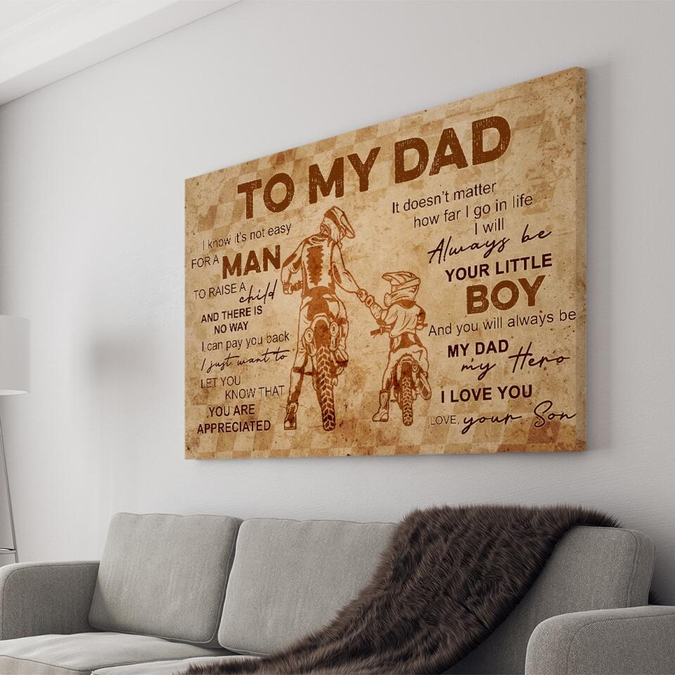 Dad Landscape Canvas To My Dad Love Your Son Canvas Father Day Gift F171