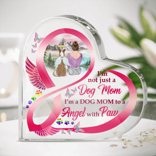 Personalized Memorial Heart Crystal Keepsake Im Not Just A Dog Mom Custom Dog Memorial Gift M650