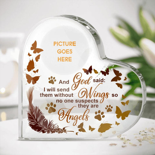 Personalized Memorial Heart Crystal Keepsake And God Said They Are Angels Custom Dog Memorial Gift M659