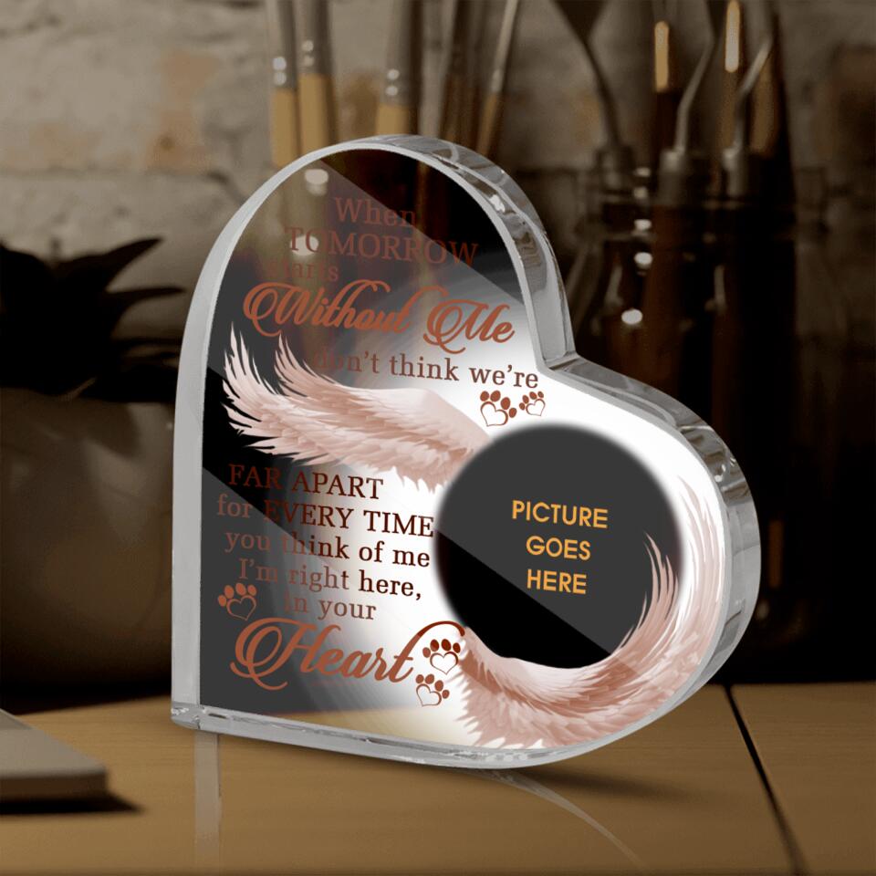 Personalized Memorial Heart Crystal Keepsake When Tomorrow Starts Custom Pet Memorial Gift M686