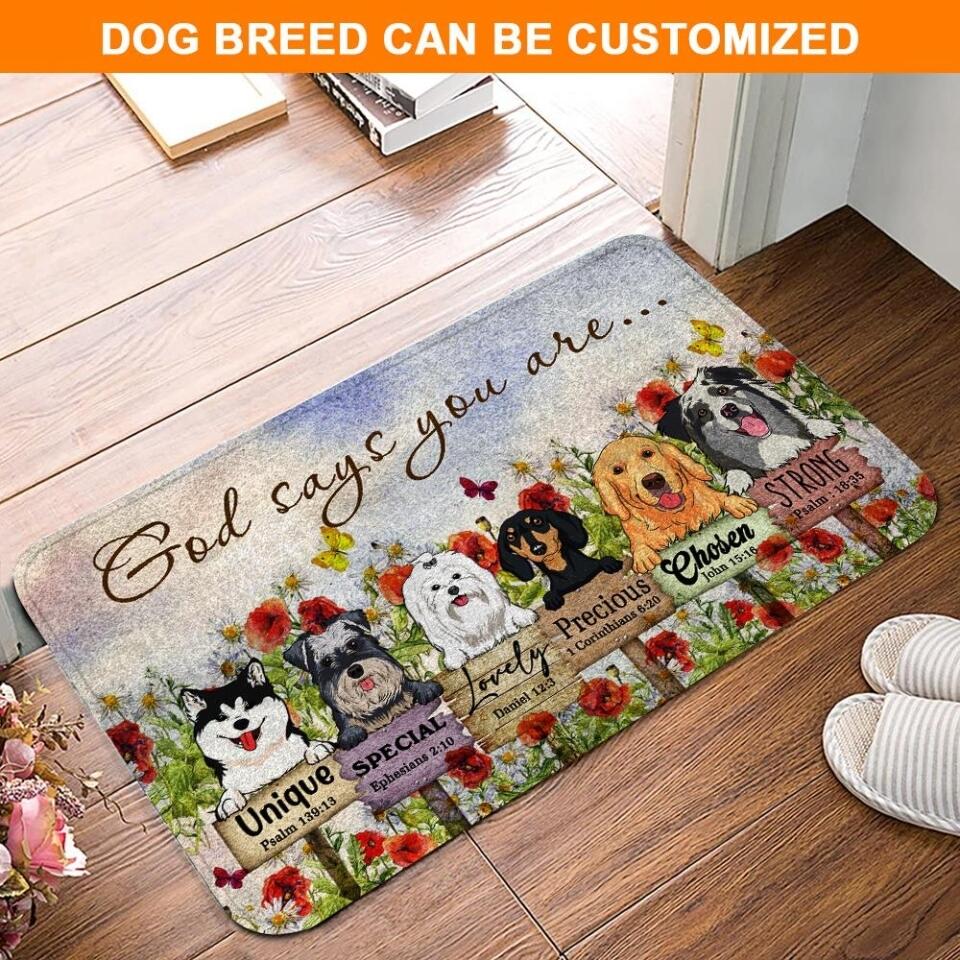 Personalized Dog Doormat God Says You Are Custom Dog Gift D36