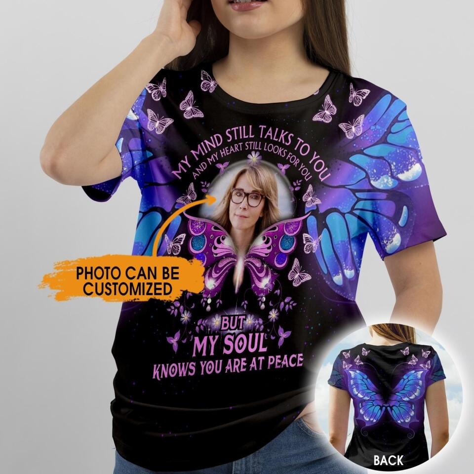 Personalized Memorial T-shirt My Mind Still Talks To You Custom Memorial Gift M713