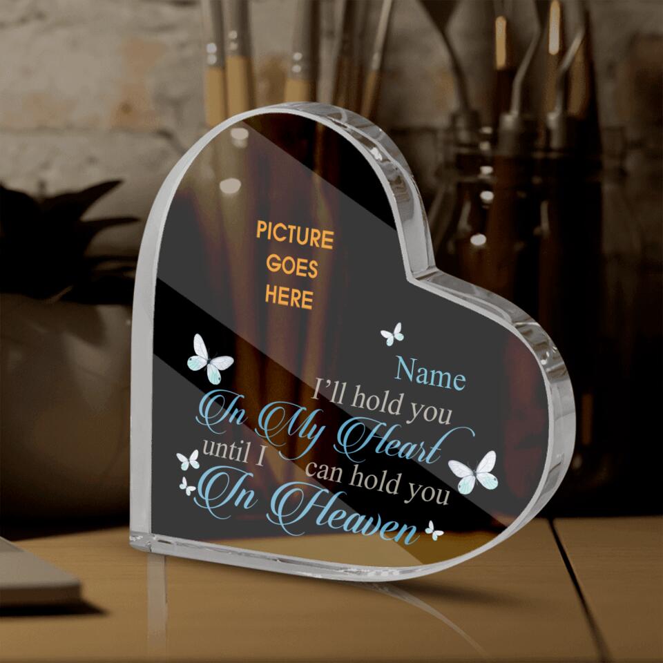 Personalized Memorial Heart Crystal Keepsake I Hold You Custom Memorial Gift M720