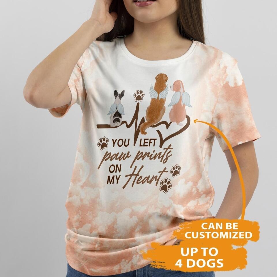 Personalized Memorial T-shirt You Left Paw Custom Dog Memorial Gift M733