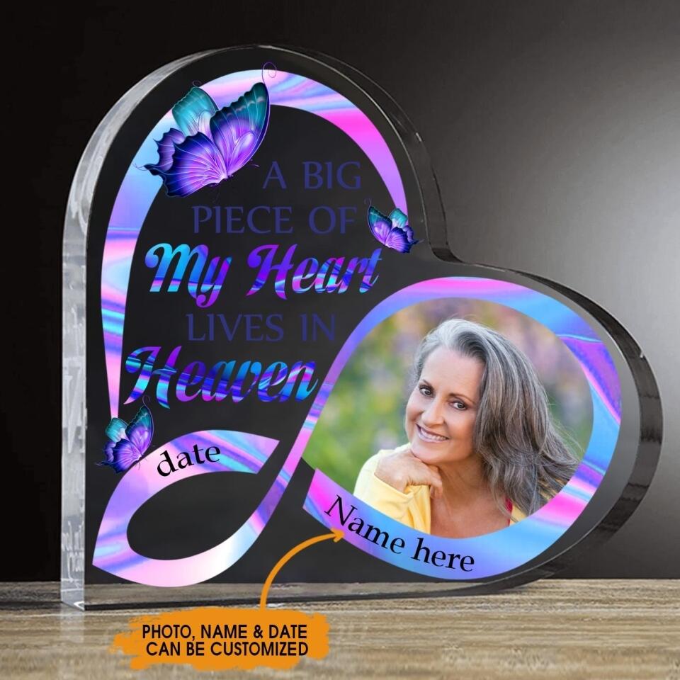 Personalized Memorial Heart Crystal Keepsake IA Big Piece Of My Heart Custom Memorial Gift M734