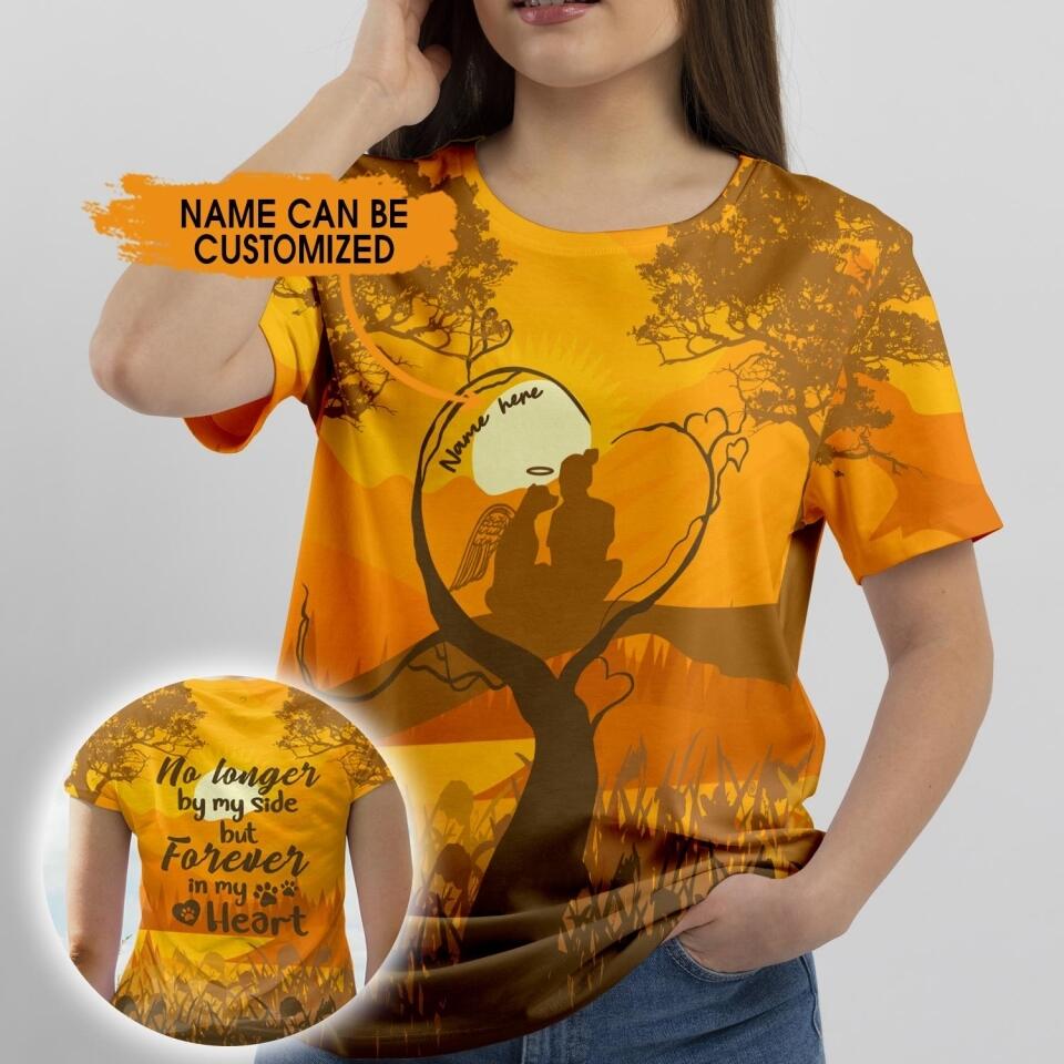 Personalized Memorial T-shirt No Longer By My Side Custom Dog Memorial Gift M742