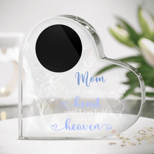 Personalized Memorial Heart Crystal Keepsake I Will Hold You In My Heart Custom Memorial Gift M776