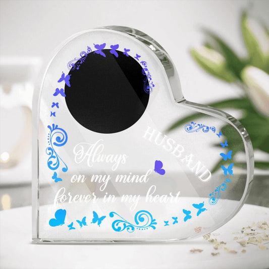 Personalized Memorial Heart Crystal Keepsake Always On My Mind Custom Memorial Gift M786