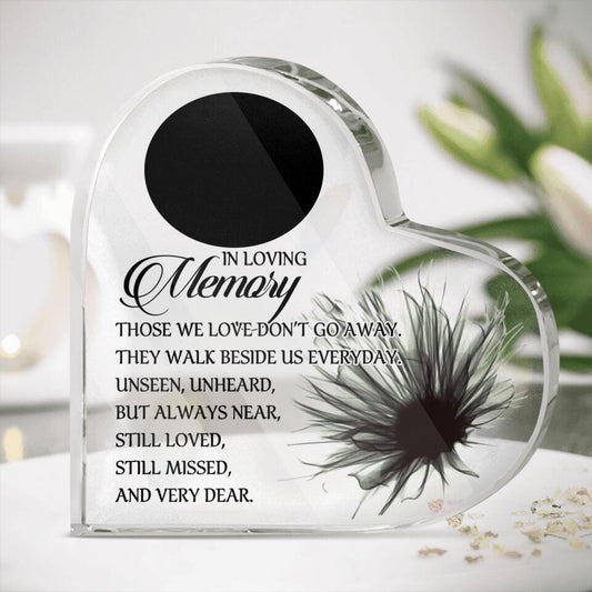 Personalized Memorial Heart Crystal Keepsake In Loving Memory Custom Memorial Gift M792