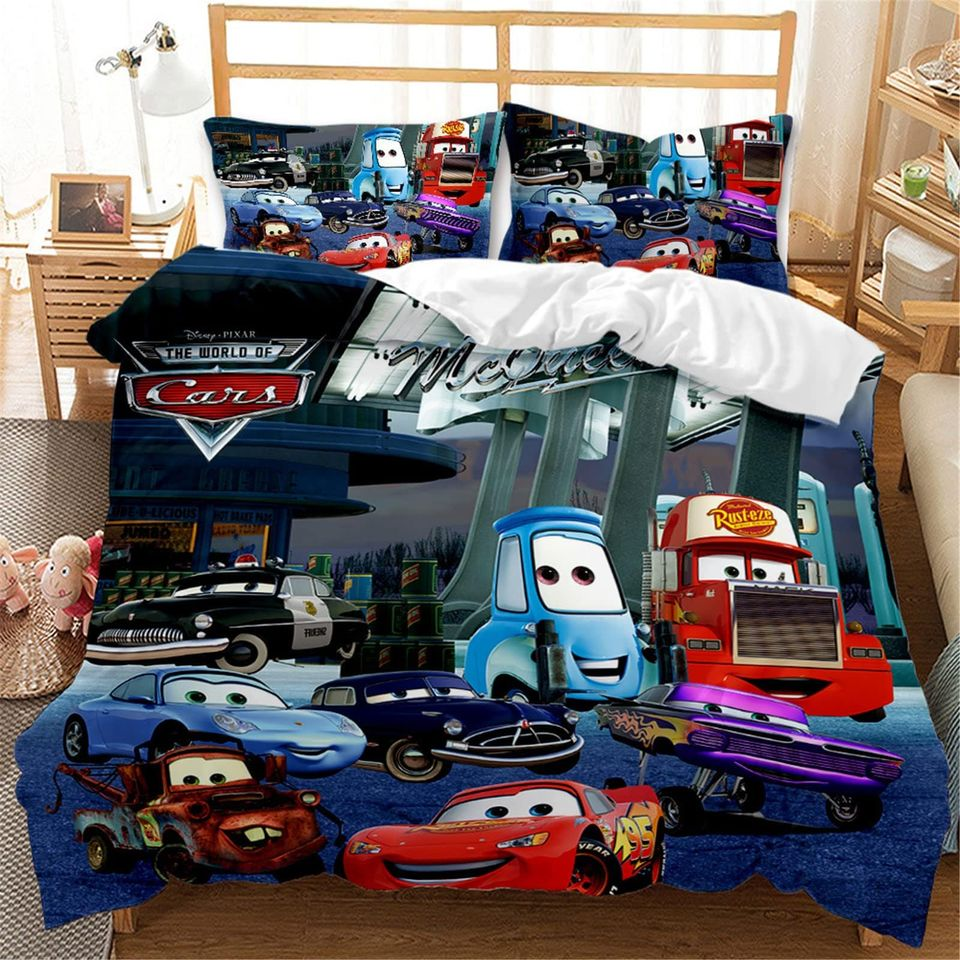 Cars Bedding Set DN Cars All Characters Graphic Duvet Covers Colorful Unique Gift