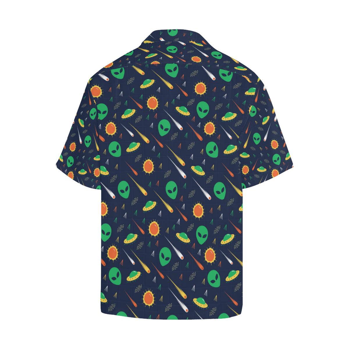 Unifinz UFO Alien Hawaiian Shirt Alien UFO Comet Pattern Hawaii Aloha Shirt 2022