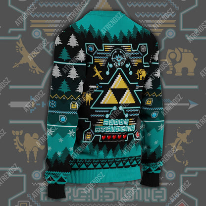 Unifinz Legend Of Zelda Ugly Sweater Sheikah Eye Triforce Symbol Sweater Legend Of Zelda Sweater 2023