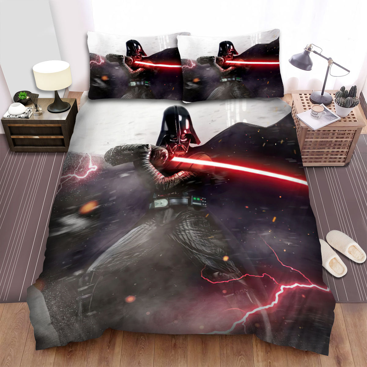 SW Bedding Set Action Poses Darth Vader Duvet Covers Black Unique Gift
