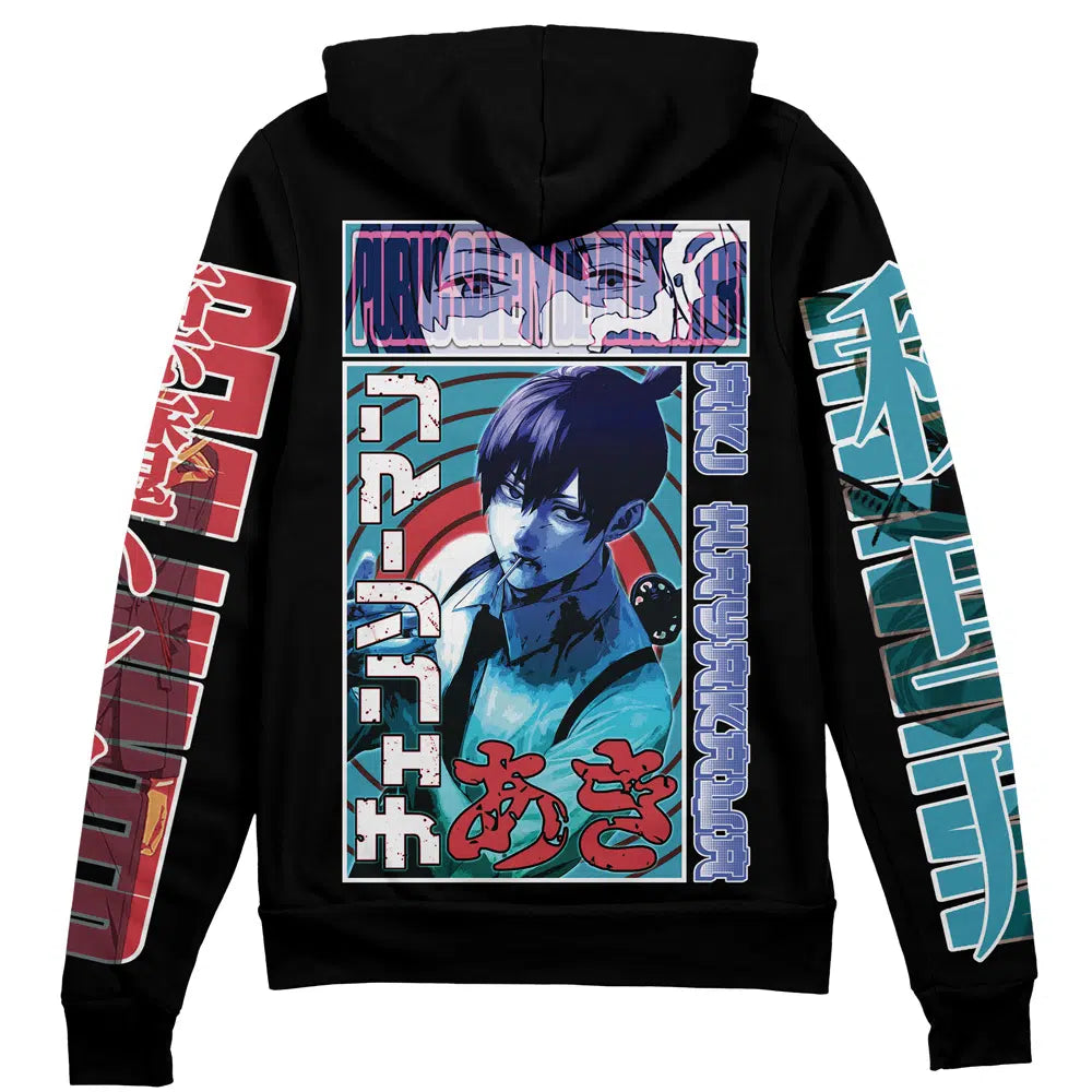 Chainsaw Man Zip Hoodie Aki Hayakawa Public Safety Devil Hunter Zip Hoodie Black Blue Unisex