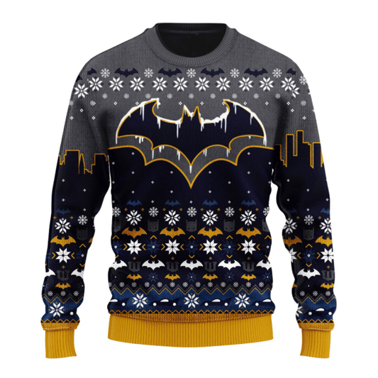 Batman Sweatshirt Batman DC Symbol Snow Christmas Sweatshirt Black Unisex