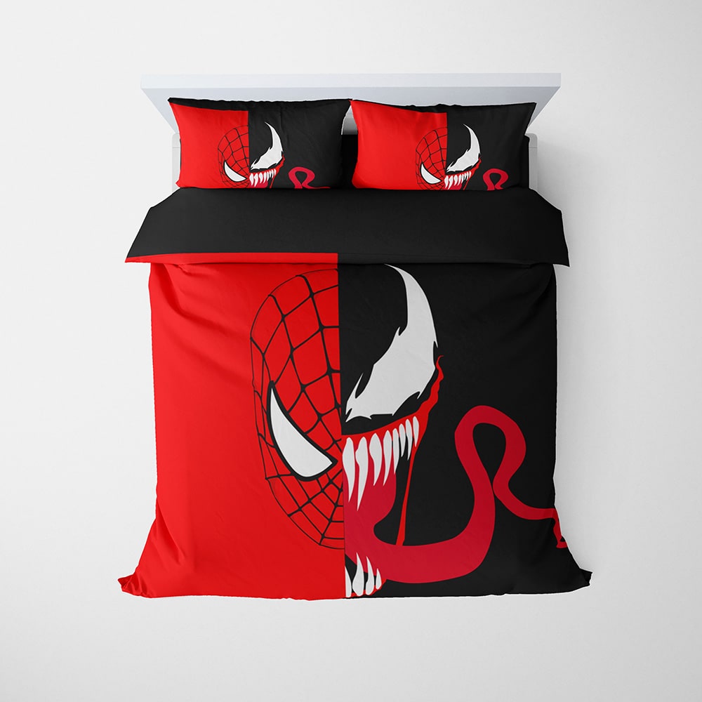 Spiderman Bedding Set MV Comic Venom Spiderman Duvet Covers Red Black Unique Gift