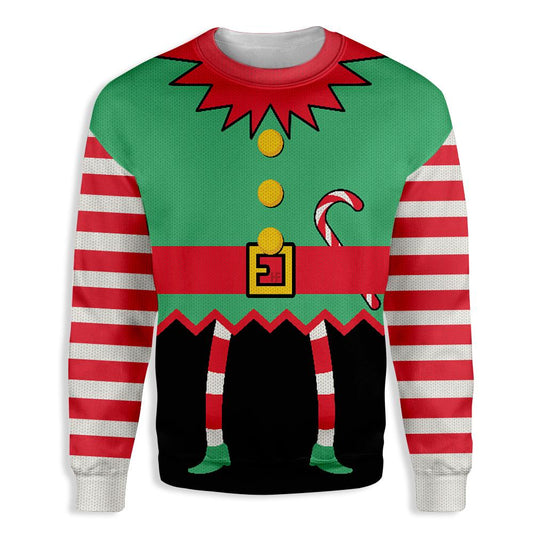 Elf Ugly Christmas Sweater Elf With Candy Sweater