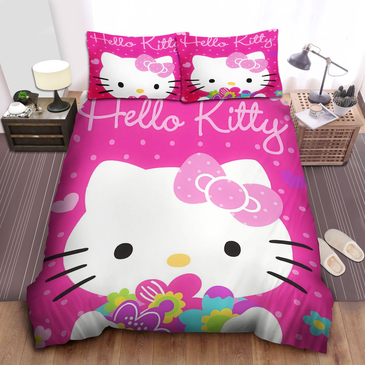 Hello Kitty Bedding Set Hello Kitty And Flowers Duvet Covers Pink Unique Gift