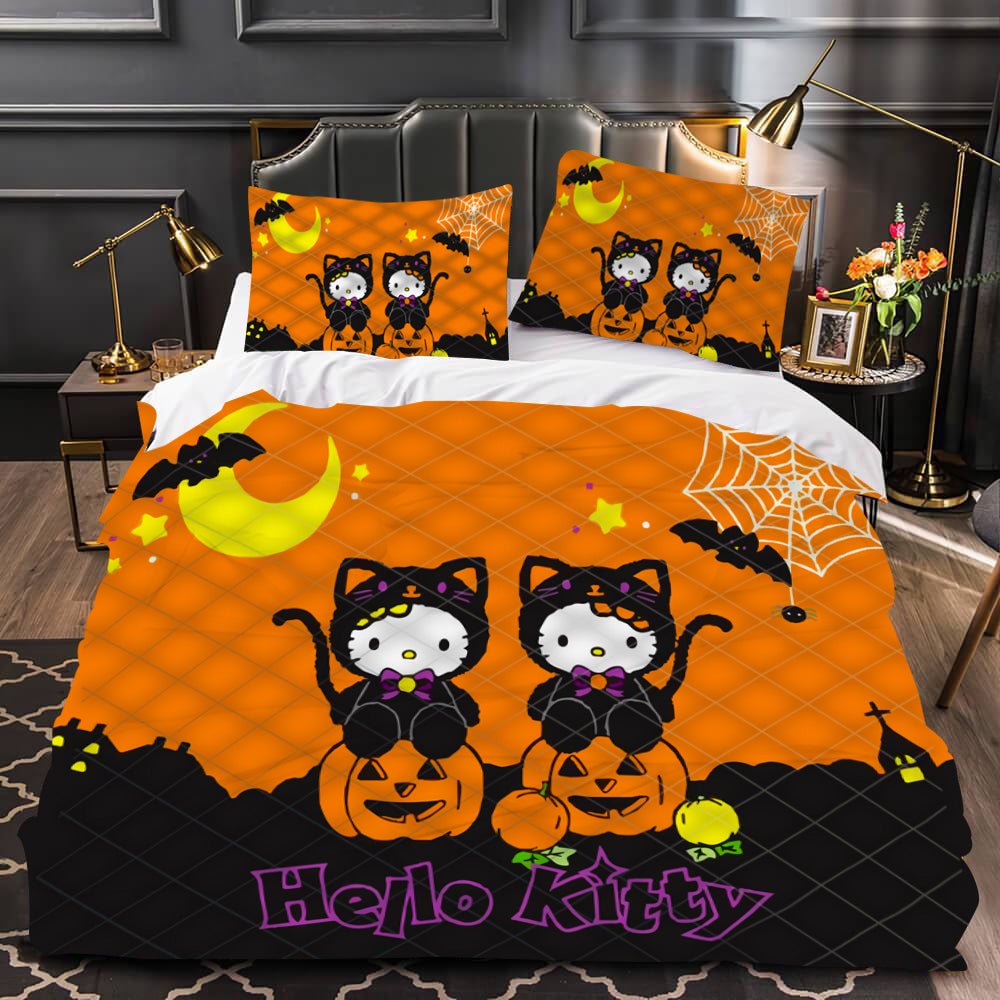 Hello Kitty Bedding Set Hello Kitty Halloween Costume Duvet Covers Orange Black Unique Gift