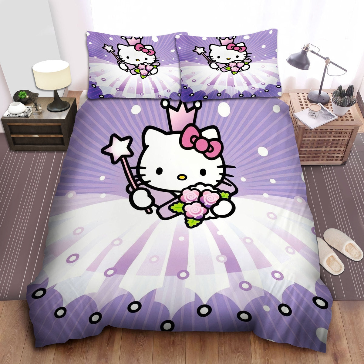 Hello Kitty Bedding Set Hello Kitty In Fairy Dress Duvet Covers Purple Unique Gift