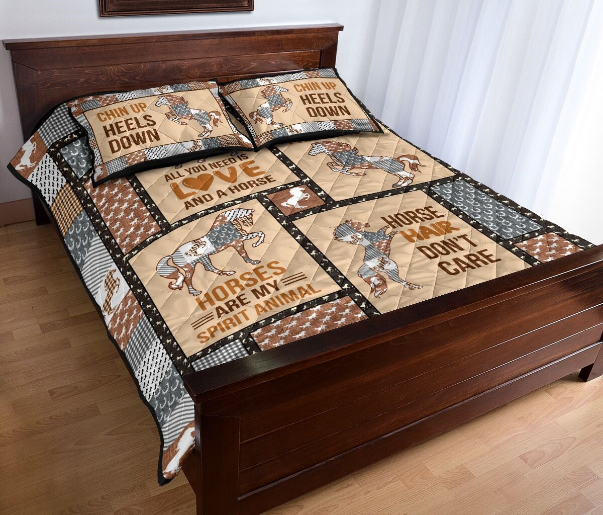 Horse Bedding Set All You Need Is Love And A Horse Duvet Covers Brown Unique Gift