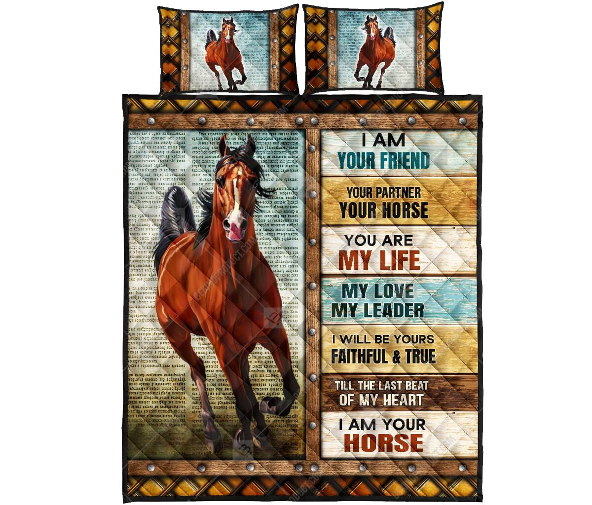 Horse Bedding Set Your Are My Life My Love My Leader Duvet Covers Colorful Unique Gift