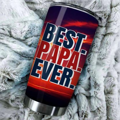 Unifinz Father's Day Tumlber 20 oz Best Father's Day Gift Best Papa Ever Travel Mug Gift For Dad 2023