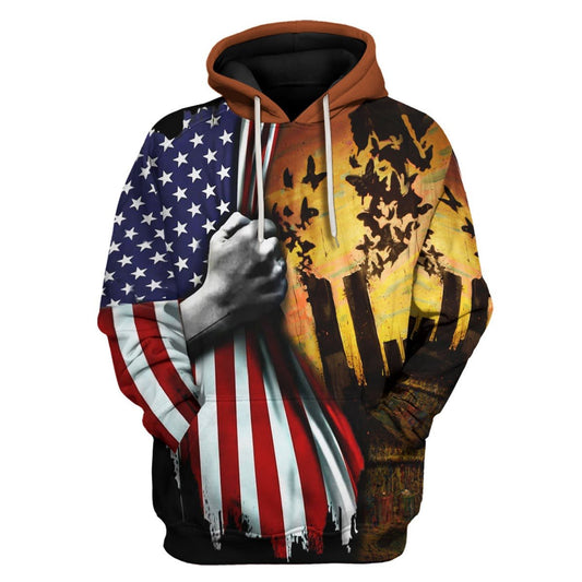 Patriot Day T-shirt September 11th Shirt September 11th Remembrance American Flag Hoodie Patriot Day Hoodie