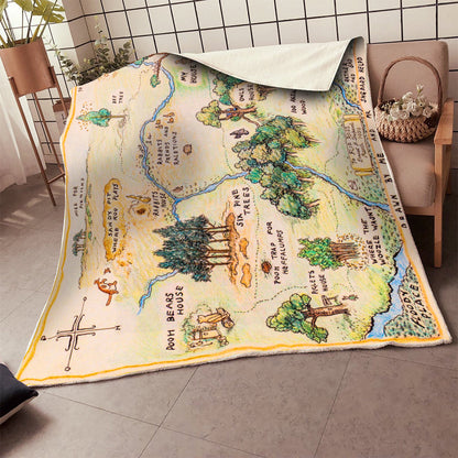 Unifinz DN WTP Blanket Pooh Wood Map Blanket Cute WTP Blanket 2024