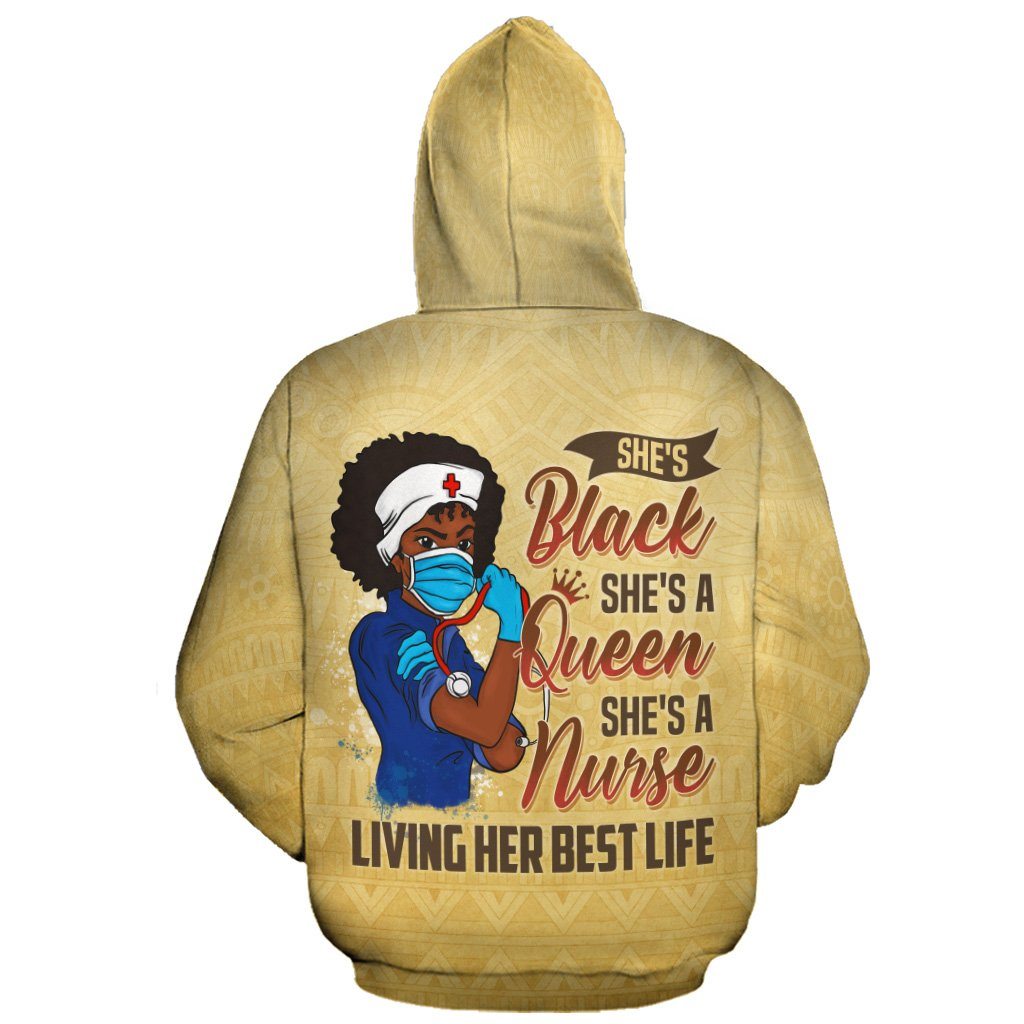 Unifinz Nurse Hoodie She Black She Queen She Nurse Hoodie Amazing High Quality Nurse Apparel 2023