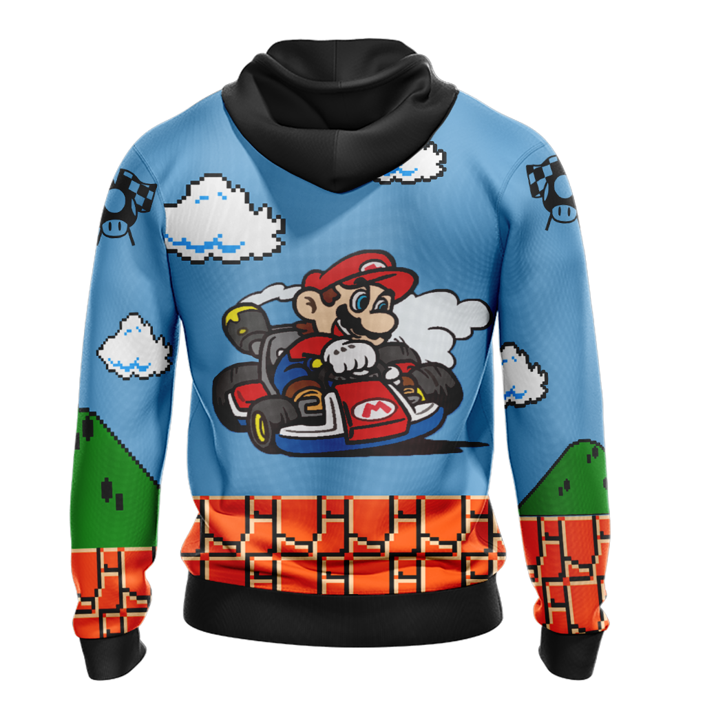 Mario Hoodie All Characters Using Banana Hoodie Blue Unisex