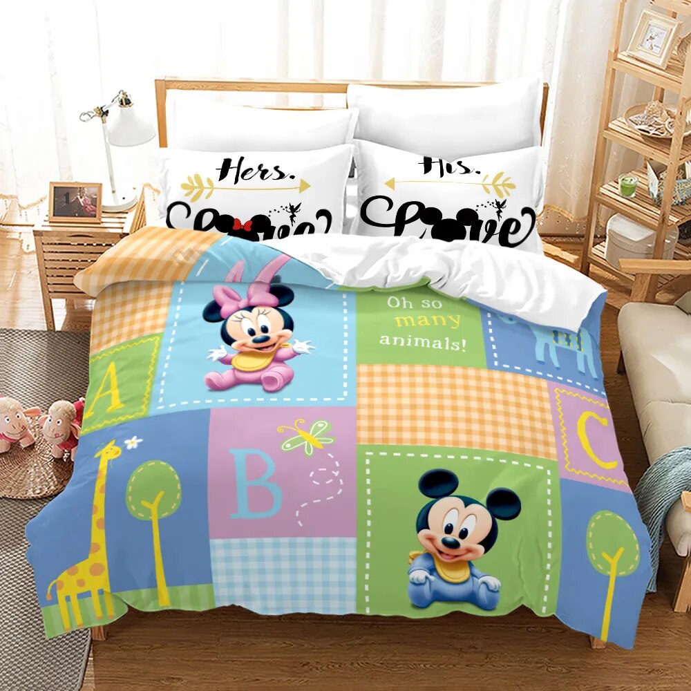 Minnie Bedding Set DN MM And Minnie Hers His Duvet Covers Colorful Unique Gift
