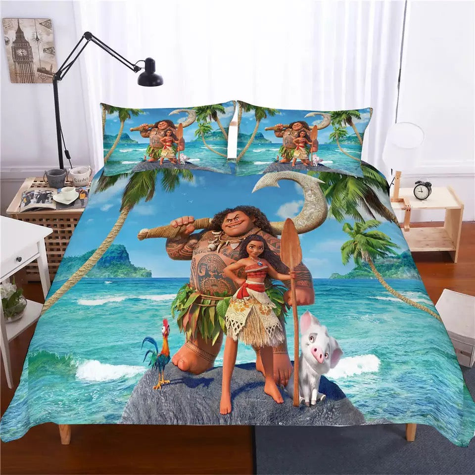 Moana Bedding Set DN Moana And Maui On The Island Duvet Covers Colorful Unique Gift