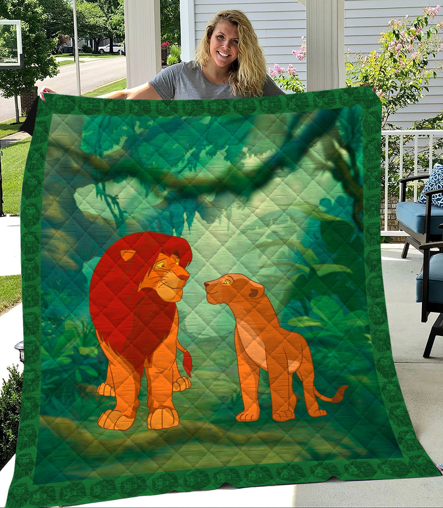 Unifinz DN LK Quilt Simba And Nala In The Jungle Quilt High Quality DN LK Quilt 2023