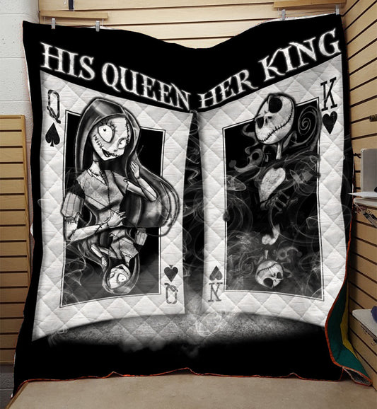 Unifinz TNBC Quilt His Queen Her King Jack and Sally Quilt Awesome TNBC Quilt 2022