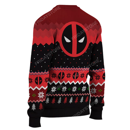 Unifinz MV Ugly Sweater DeadPool Merry Chimichanga Funny Christmas Sweater Cool High Quality Deadpool Sweater 2023