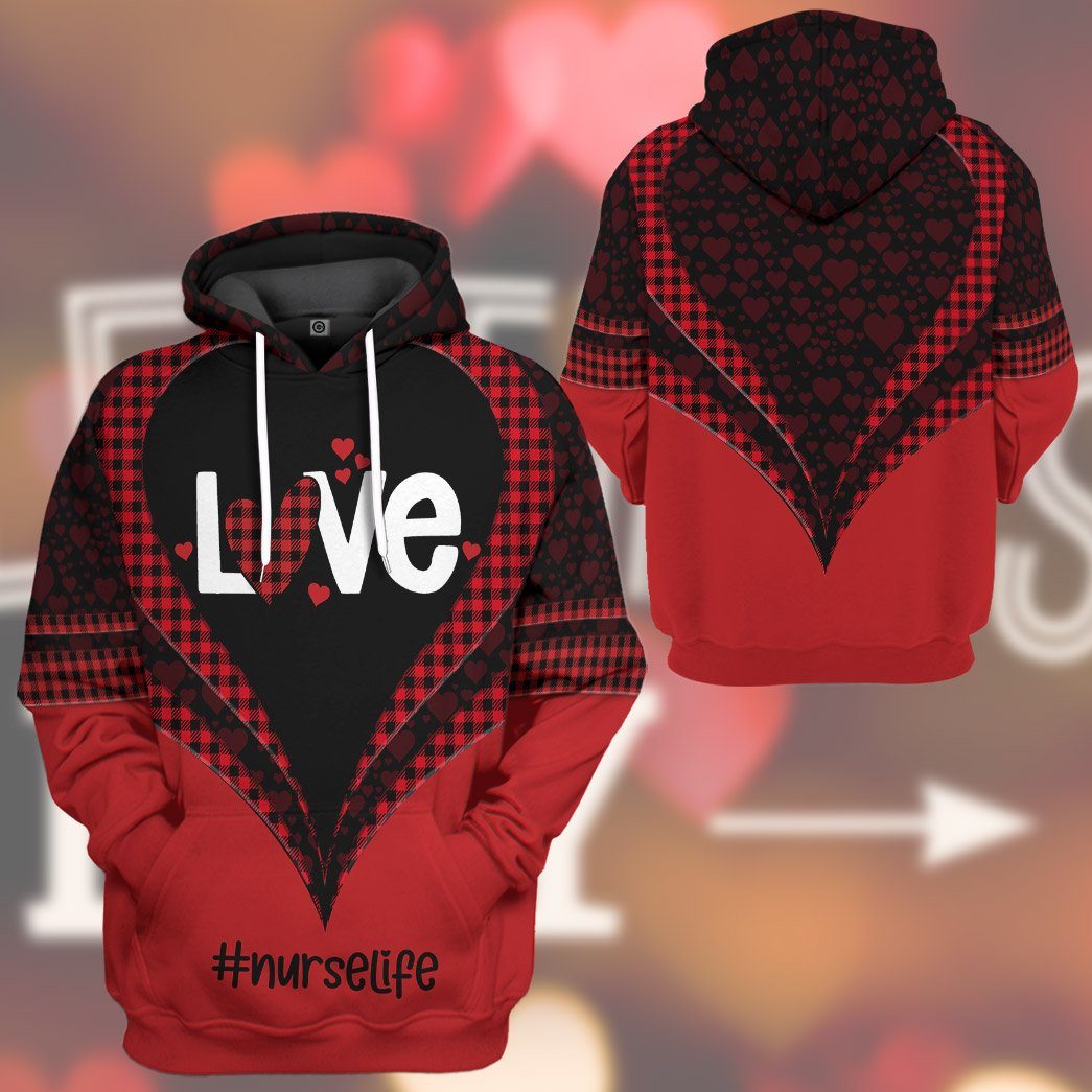 Unifinz Nurse Hoodie Nurse Life Valentine T-shirt Awesome Gift For Nurse Nurse T-shirt Apparel 2026