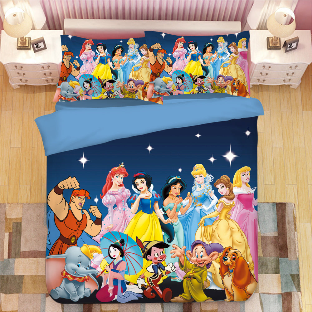 DN Bedding Set Princesses And Charaters Graphic Duvet Covers Colorful Unique Gift