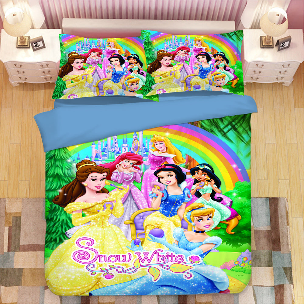 DN Bedding Set Snow White And Other Friends Princesses Duvet Covers Colorful Unique Gift