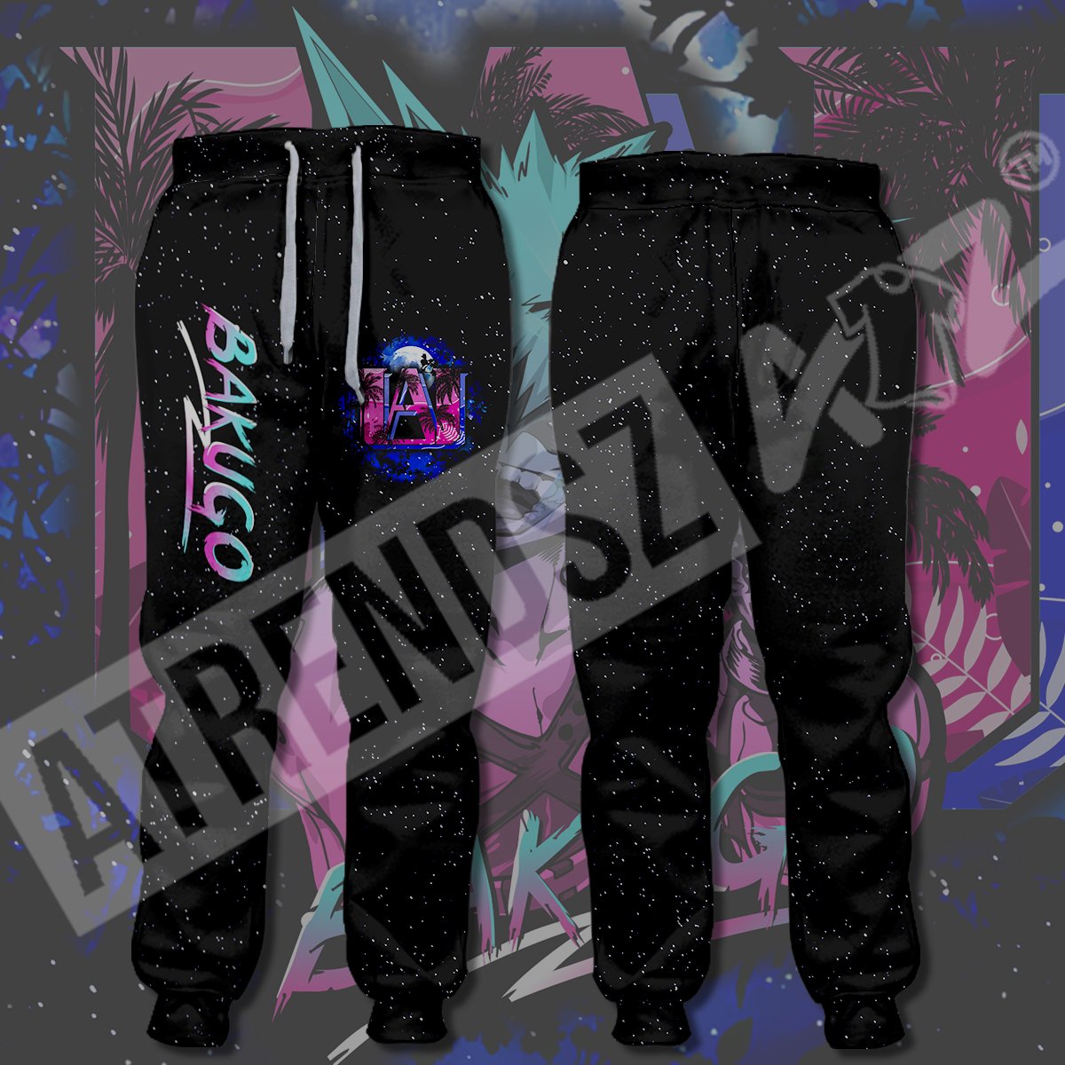 My Hero Academia Pants Bakugo Black Galaxy Boku No Hero Academia Logo Jogger